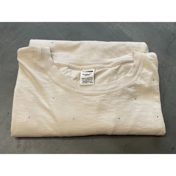 Victoria's Secret PINK Campus Cotton Bling T-Shirt 2024 Cream XXL - Picture 8 of 8